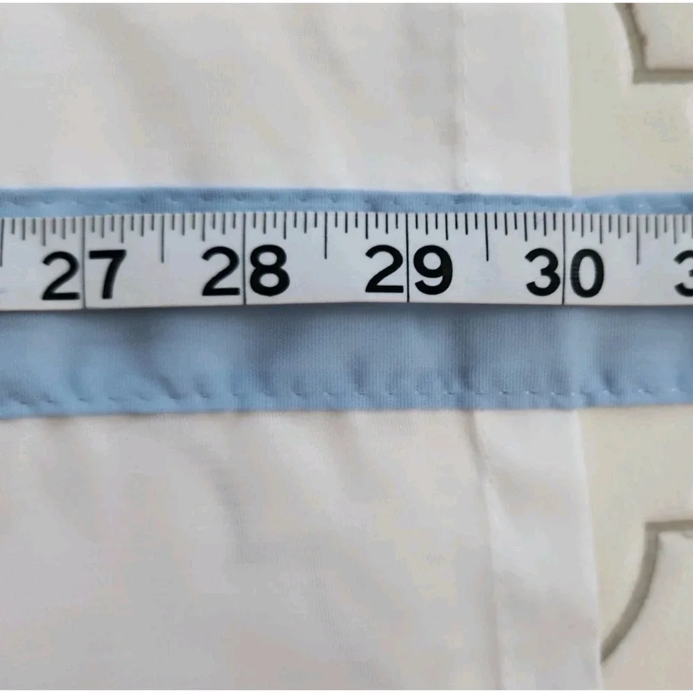 2/30x24-in Embroidered+ White Eyelet Farm Cottage Cafe Tiers Scalloped Edge NOS